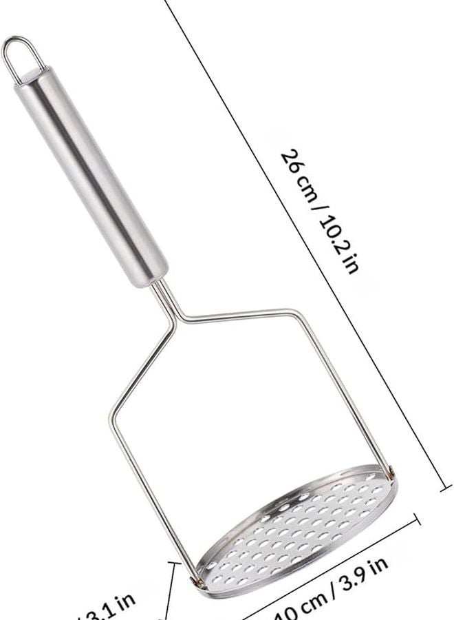 Stainless Steel Potato Masher Set 2 Pieces Kitchen Gadget for Mashing Vegetables - Image 2